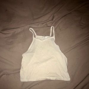 White, see through, light, razor crop top
